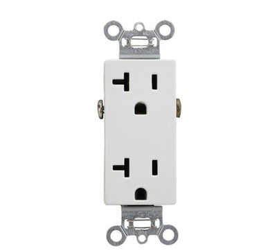 PASS & SEYMOUR 26342-W SPEC GRADE DUPLEX RECEPTACLE, rated for 20 amps and 125 v
