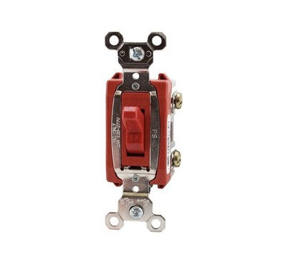 PASS & SEYMOUR PS20AC1-RED INDUSTRIAL EXTRA HEAVY DUTY TOGGLE SWITCH, 20A, RED