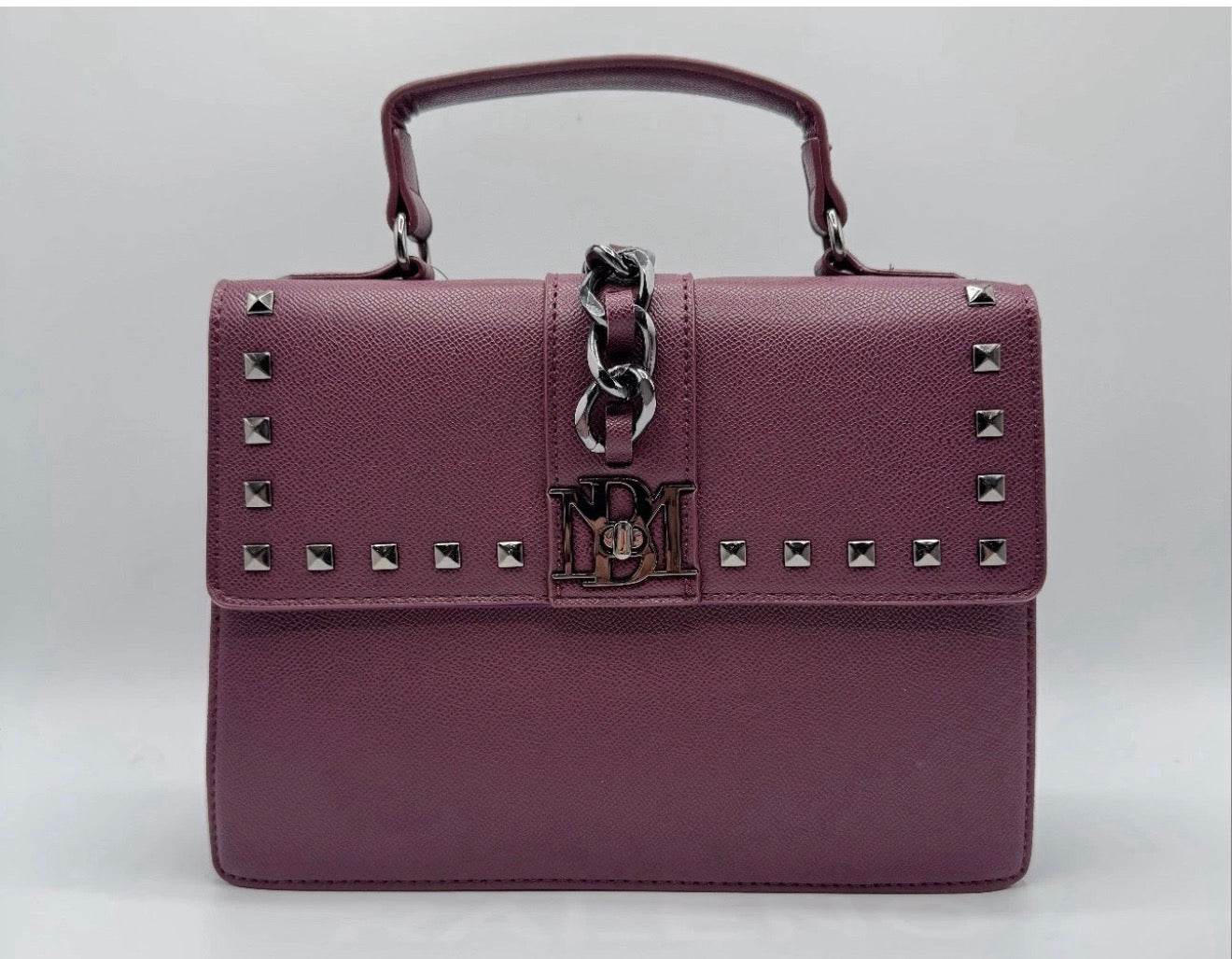 Badgley Mischka Top Handle Studs Bag Crossbody Red Burgundy 👜👜