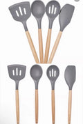 4-Piece Cooking Utensils Set Silicone Kitchen Utensils Set with Wooden Handle.