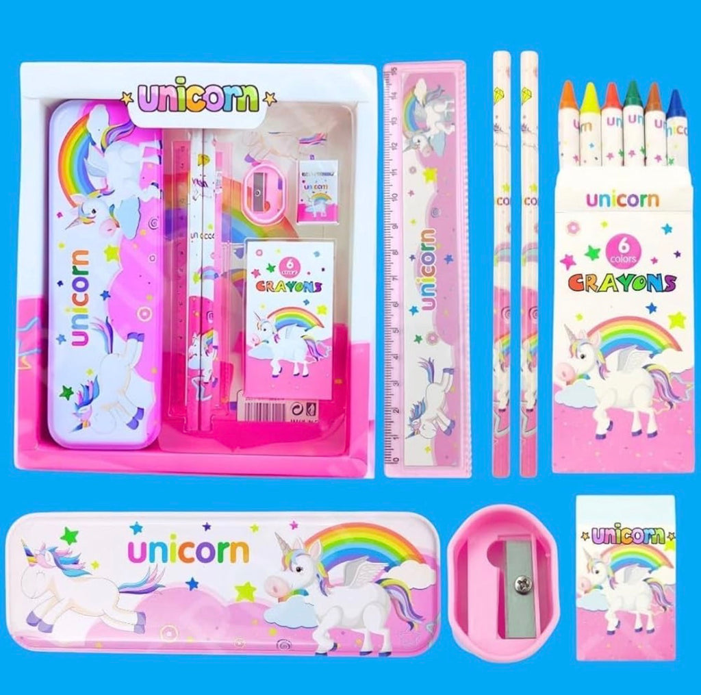 Stationery Gift Set for Kids Pack of 7 Pcs Style Unicorns In Pink