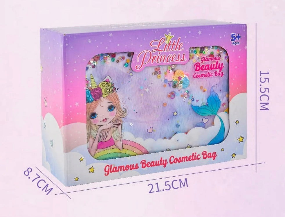 “Little Princess" Glamorous Beauty Cosmetic Bag. 29-piece kids, makeup kit.